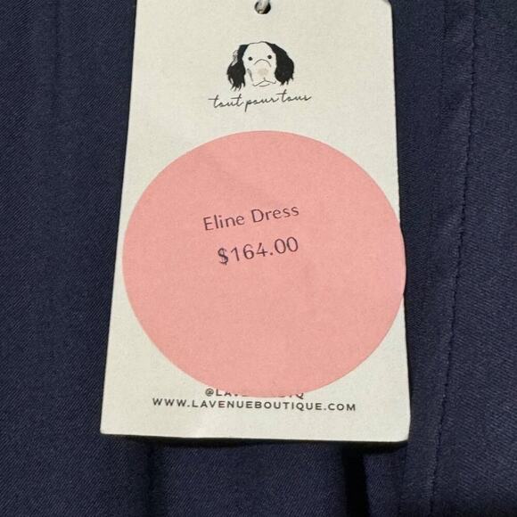 Soaked Studio NWT · XL · Eline Wrap Dress · Viscose Blend · Navy · Puff Sleeve - Picture 6 of 12